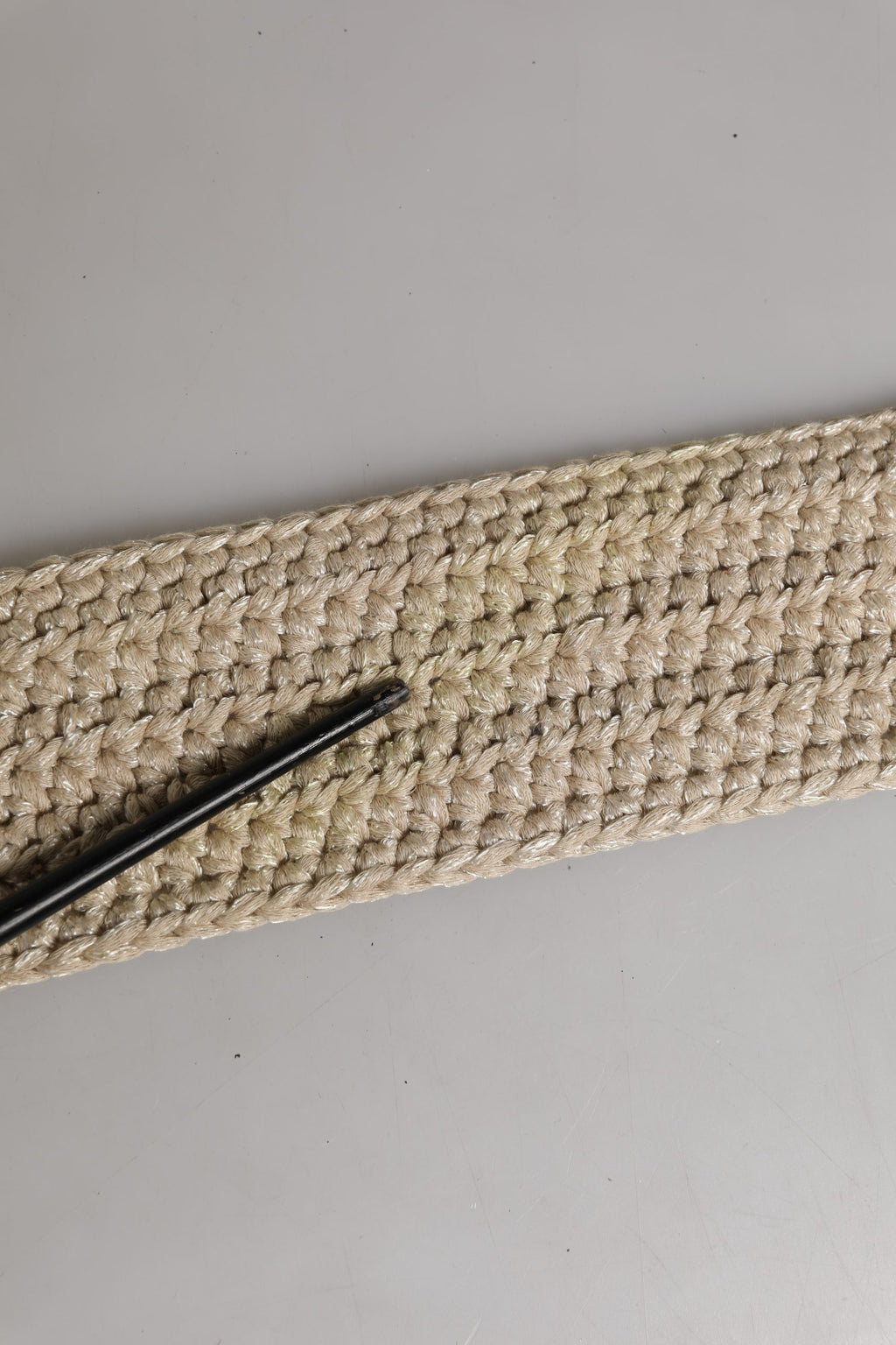 Ermanno Scervino Beige Woven Vintage Metal Buckle Waist Belt