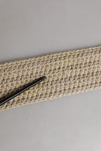 Ermanno Scervino Beige Woven Vintage Metal Buckle Waist Belt