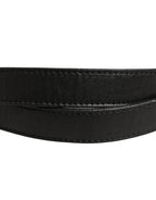 Costume National Black Leather Square Metal Buckle Waist Belt