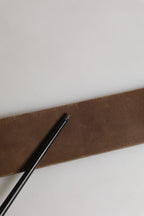 Ermanno Scervino Brown Leather Wide Gold Metal Buckle Belt