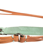 Scervino Street Brown Leather Silver Tone Buckle Waist Belt