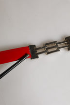 Versace Jeans Couture Red Glossy Leather Metal Buckle Belt