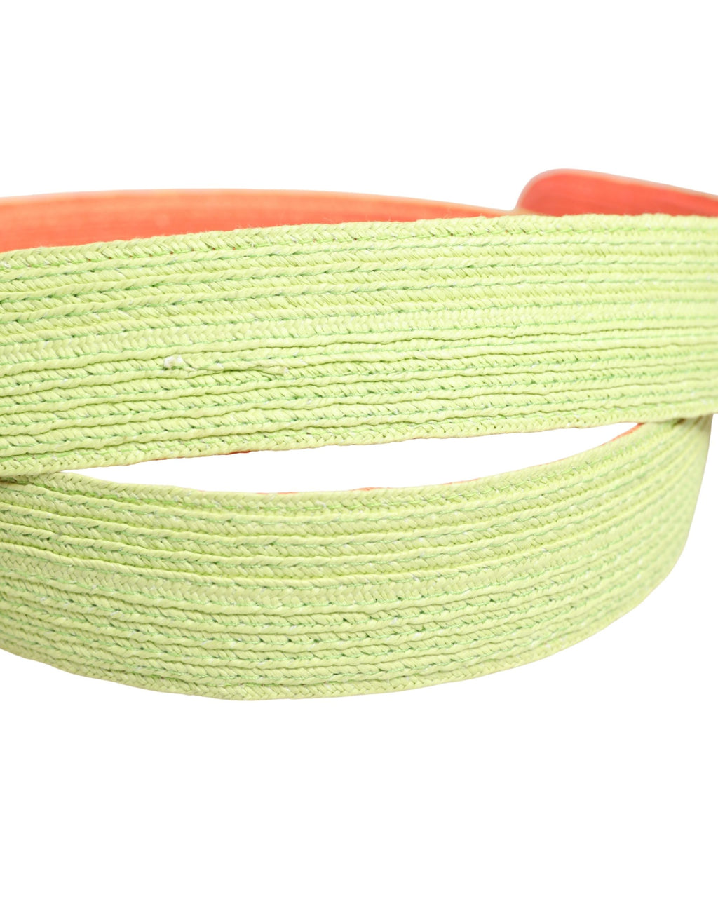 Malo Green Orange Braided Metal Buckle Waist Cintura Belt