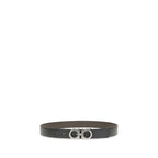 Ferragamo Black Calf Leather Bos Taurus Regular Belt