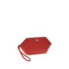 Ganni Red Recycled Leather Clutch Bag