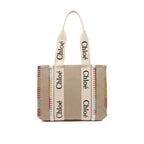 Chloé Beige Linen Tote Bag