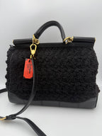 Dolce & Gabbana DOLCE & GABBANA Sicily Python and Macramé Handbag