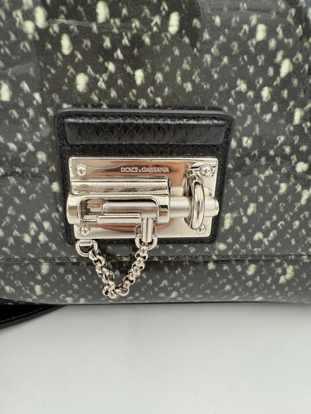 Dolce & Gabbana DOLCE & GABBANA Monica Python and Patent Handbag