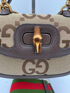 Gucci GUCCI BAMBOO 1947 GG Canvas Handbag