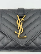 Saint Laurent SAINT LAURENT ENVELOPE SMALL in Black Grained Leather Handbag
