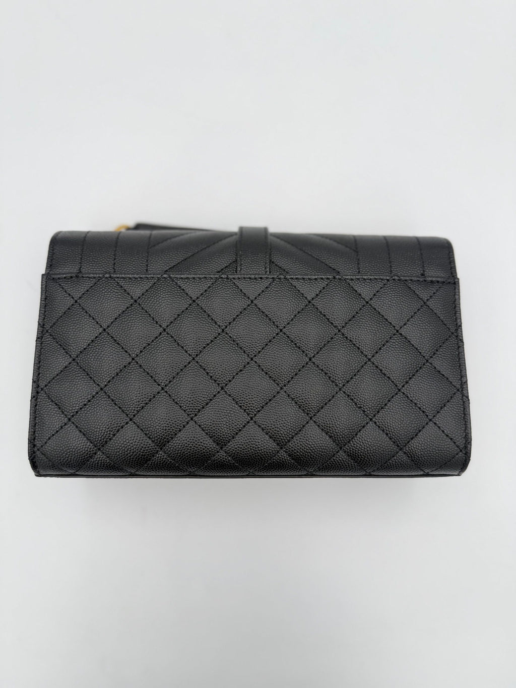 Saint Laurent SAINT LAURENT ENVELOPE SMALL in Black Grained Leather Handbag