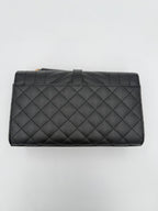 Saint Laurent SAINT LAURENT ENVELOPE SMALL in Black Grained Leather Handbag