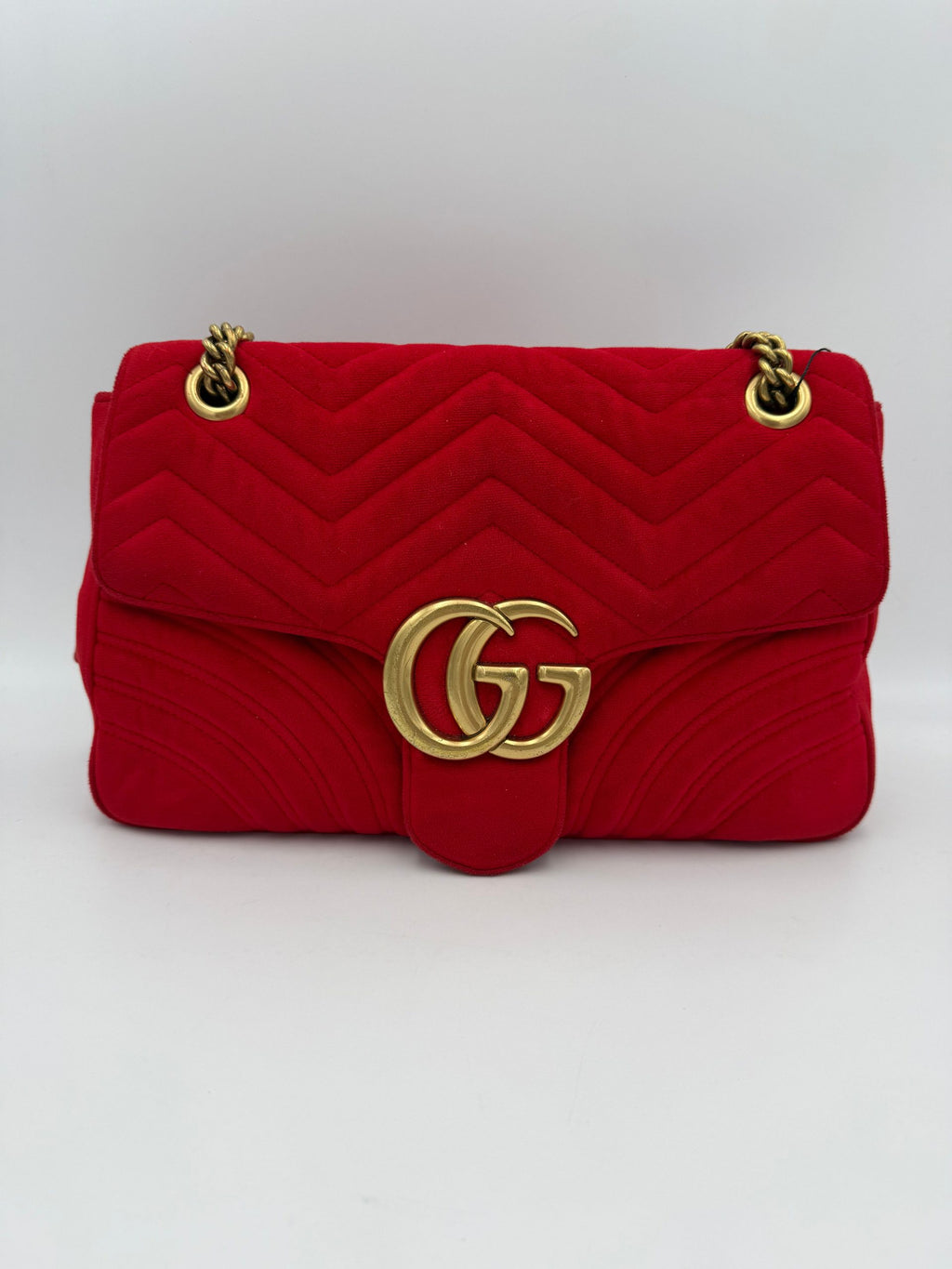 Gucci GUCCI MARMONT Red Velvet Handbag