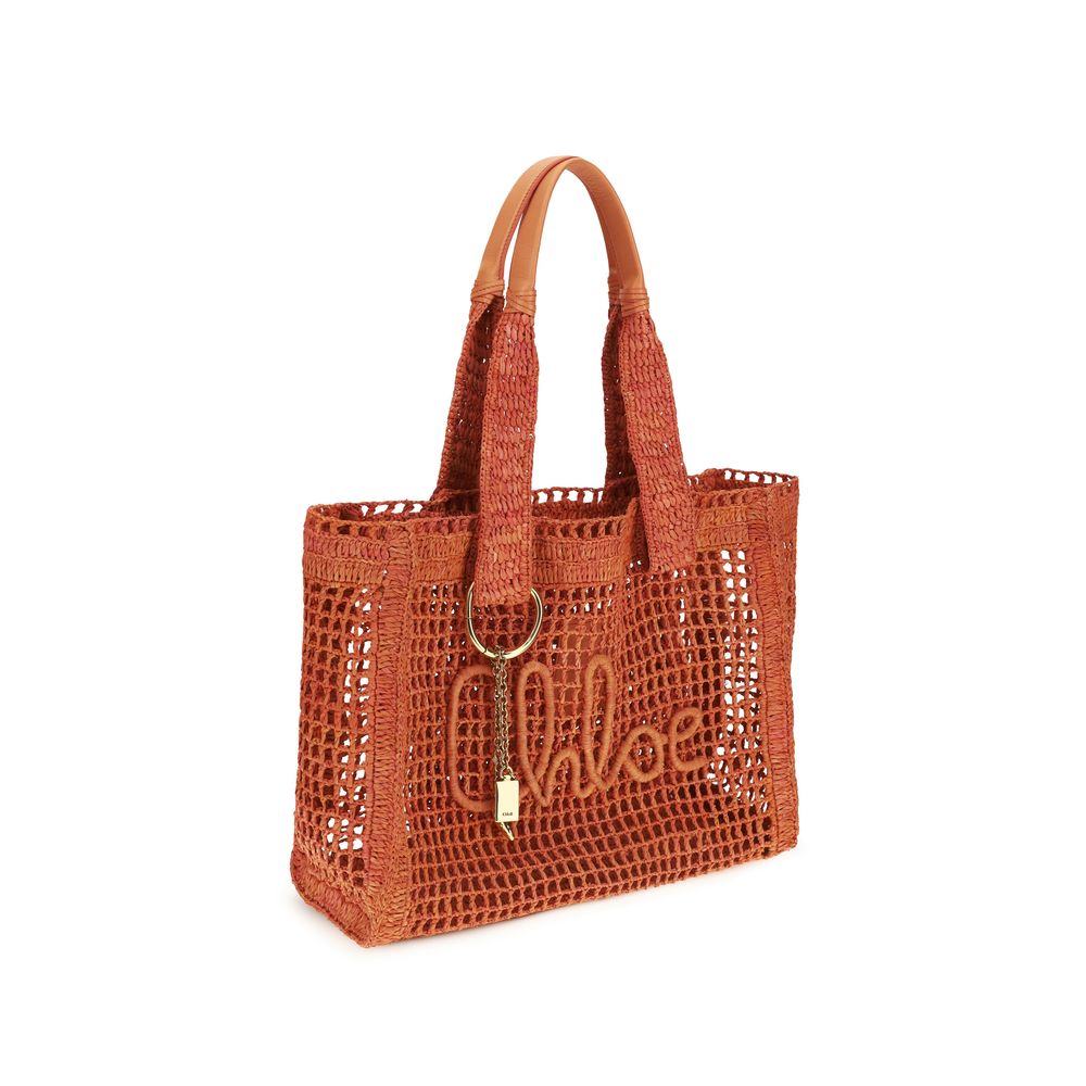 Chloé Red Raffia Shoulder Bag