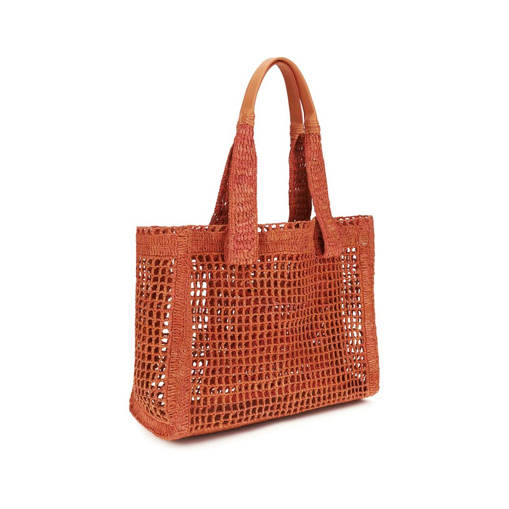 Chloé Red Raffia Shoulder Bag