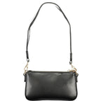Mario Valentino Nero Poliuretano Women's Handbag with Adjustable Shoulder Strap