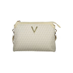 Mario Valentino Beige Polyurethane Women's Bag with Adjustable Shoulder Strap