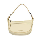 Mario Valentino Beige Polyurethane Women's Bag With Adjustable Shoulder Strap