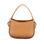 Mario Valentino Brown Polyurethane Women's Bag with Removable Shoulder Strap