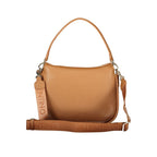 Mario Valentino Brown Polyurethane Women's Bag with Removable Shoulder Strap