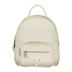 Mario Valentino Beige Polyurethane Women's Backpack with Adjustable Straps