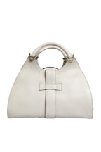 Gucci White Leather Stirrup Top Handle Bag