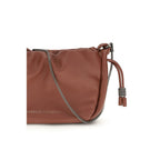 Brunello Cucinelli Brown Calf Leather Bos Taurus Shoulder Bag