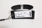 Dolce & Gabbana Silver Textured Leather Gold Tone Metal Neckband