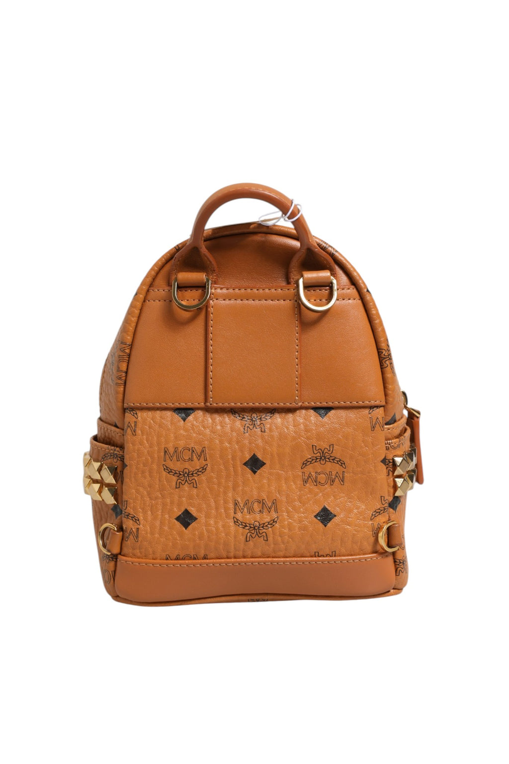 MCM Stark Mini Backpack in Visetos Cognac
