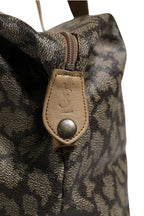Saint Laurent Green and Brown Pattern Canvas Duffel Bag