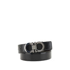 Ferragamo Black Calf Leather Bos Taurus Belt