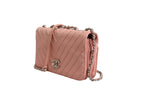 Chanel Small Classic Double Flap Bag Light Pink Chevron