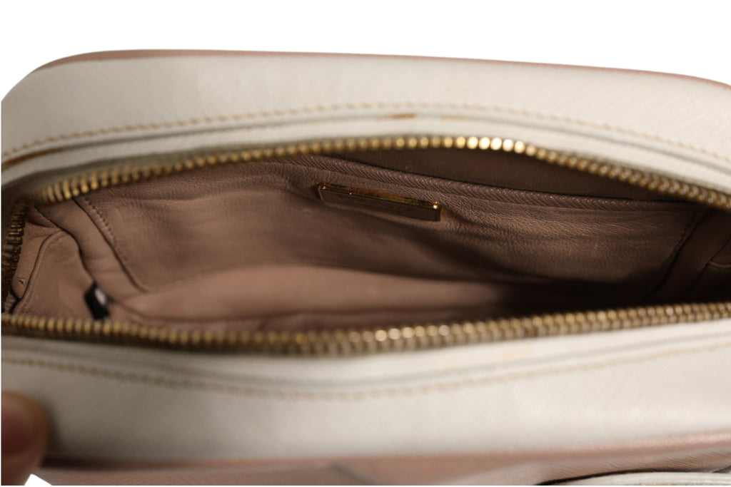 Prada Clay Gray Small Leather Shoulder Bag