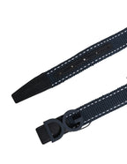 Dolce & Gabbana Blue Cotton Canvas DG Logo Metal Buckle Belt