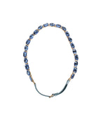 Dolce & Gabbana Blue Leather Crystal Chain Embellished Belt