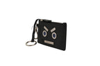 Fendi Vitello Liberty Studded Coin Pouch Key Case Ardesia