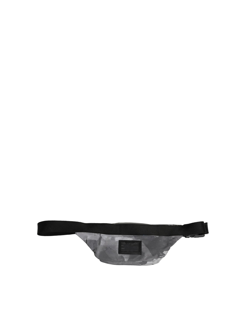 Dolce & Gabbana Black Nylon Brass Plate Camouflage Waist Fanny Pack Bag