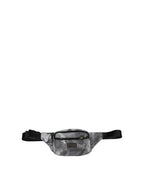Dolce & Gabbana Black Nylon Brass Plate Camouflage Waist Fanny Pack Bag