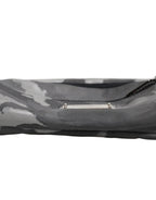 Dolce & Gabbana Black Nylon Brass Plate Camouflage Waist Fanny Pack Bag