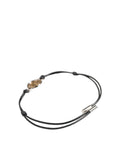 Dolce & Gabbana Black Polyester Cord Gold Tone Roman Coin Charm Bracelet