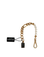Dolce & Gabbana Gold Brass Pearl Embellished Chain Link Jewelry Bracelet