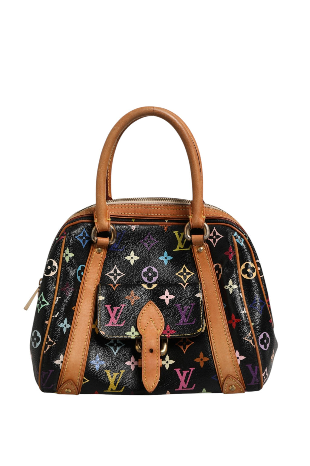 Louis Vuitton Black Monogram Multicolor Canvas Priscilla Handbag