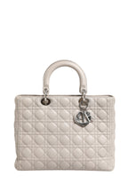 Christian Dior Lady Dior Large Grey Cannage Lambskin Bag