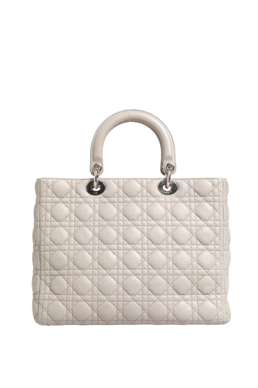 Christian Dior Lady Dior Large Grey Cannage Lambskin Bag