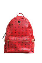 MCM Medium Stark Studded Visetos Backpack - Red