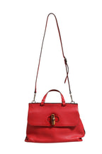 Gucci Red Leather Bamboo Daily Tote Crossbody Bag