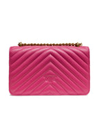 PINKO Pink Leather Love One Mini Shoulder Bag