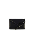 Valentino Garavani Black Calf Leather Bos Taurus Clutch Bag