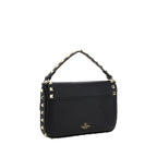 Valentino Garavani Black Calf Leather Bos Taurus Shoulder Bag