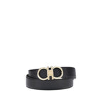 Ferragamo Black Calf Leather Bos Taurus Belt